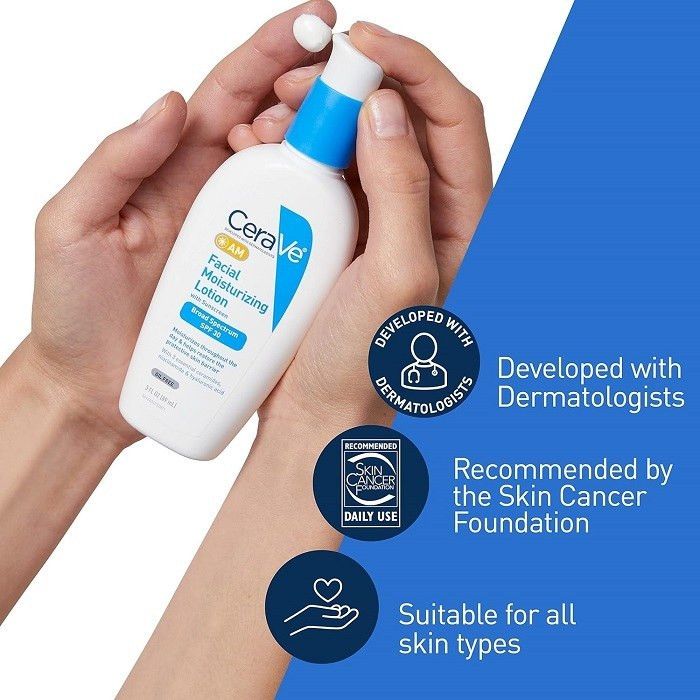 لوسیون مرطوب کننده روز سراوی مدل AM حاوی SPF30 آبرسان و محافظت کننده حجم 89 میلی لیتر های کپی(مستر)