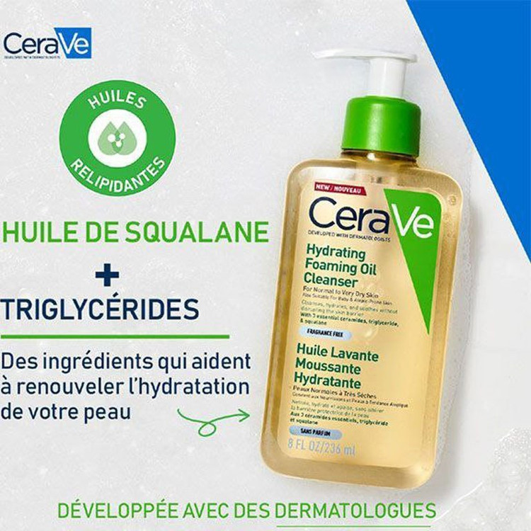 فوم شستشوی روغنی سراوی مدل Hydrating Foaming Oil حجم 236 میلی لیتر های کپی