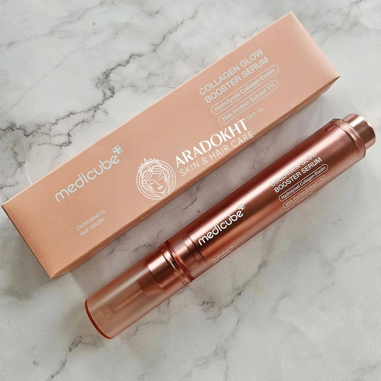 بوستر سرم جوانساز کلاژن مدی کیوب مدل Collagen Glow Booster حجم 15 میلی لیتر