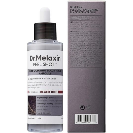 سرم لایه بردار و روشن کننده دکتر ملاکسین پیل شات برنج سیاه حجم 80 میلی لیتر های کپی(مستر)