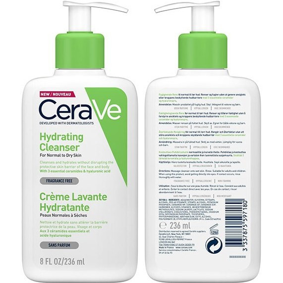 شوینده آبرسان سراوی مدل Cream To Foam مناسب پوست نرمال و خشک حجم 236 میلی (مستر شرکتی)