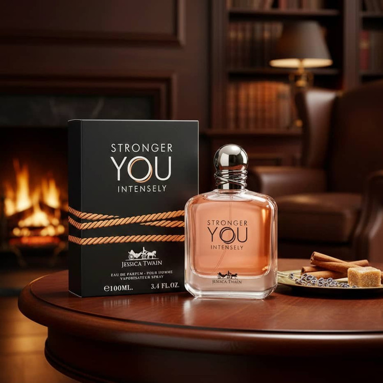 عطر ادوپرفیوم مردانه جسیکا تواین مدل استرانگر ویت یو اینتنسلی حجم ۱۰۰ میلی لیتر شرکتی